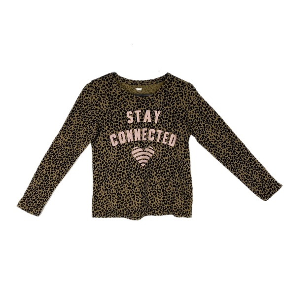 Old Navy Girl’s Leopard Print Stay Connected Long Sleeve Ter - Picture 1 of 6